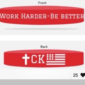 Charlie Kirk "Work Harder, Be Better" Red Bracelet